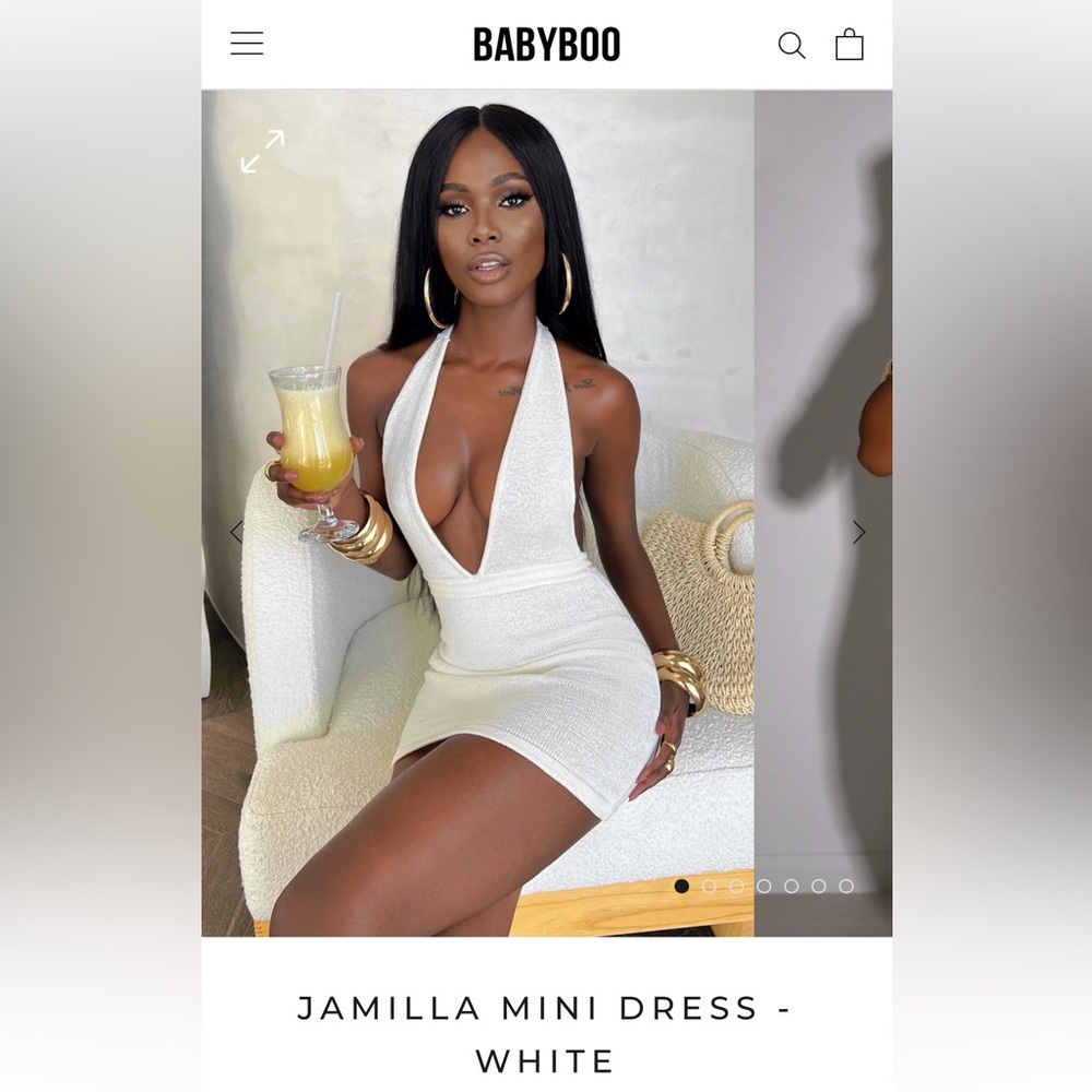 NWT Babyboofashion Jamilla Mini Crochet Backless Halter Dress